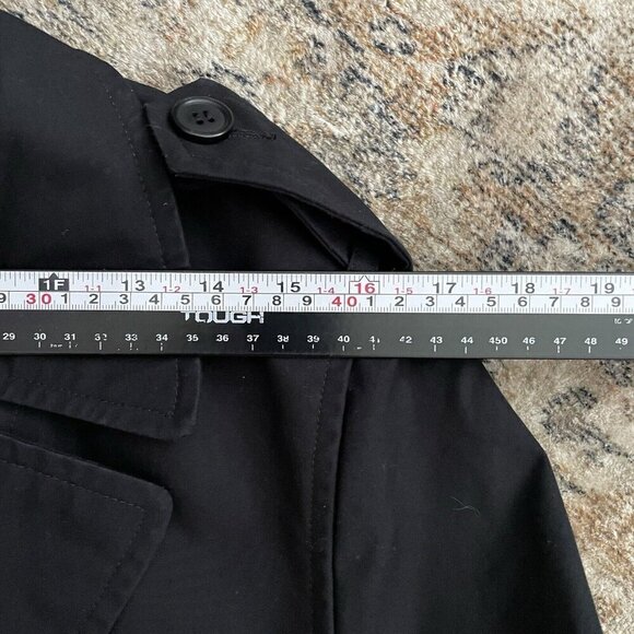 ANCHOR UNIFORM Long Trench Coat Womens 2 Tall Thinsulate Removable Lining Black - Picture 10 of 16